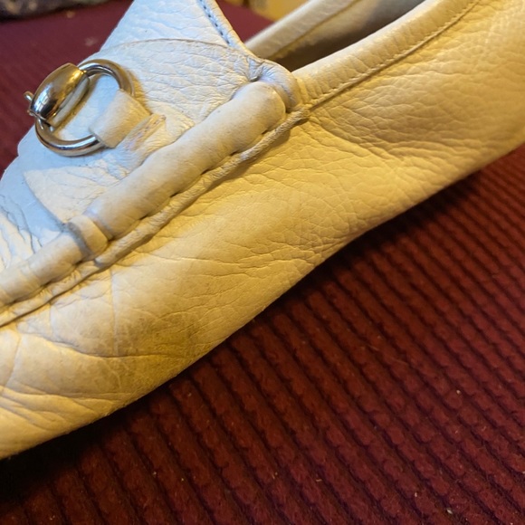Gucci White Men\'s Leather Drivers Loafers main image 5